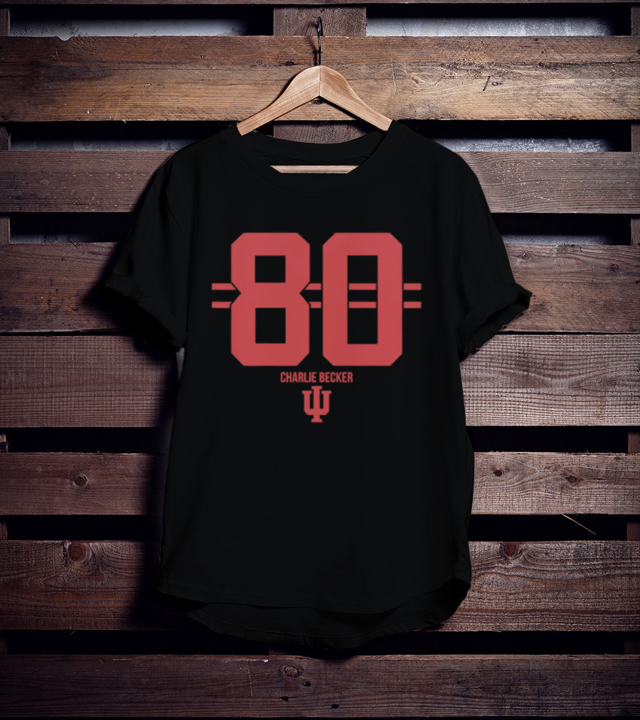 Charlie Becker 80 Indiana Hoosiers NCAA Football IU T-Shirt