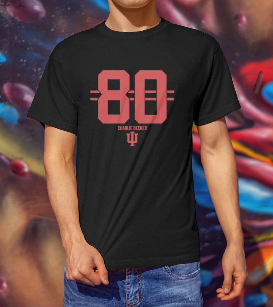 Charlie Becker 80 Indiana Hoosiers NCAA Football IU T-Shirt