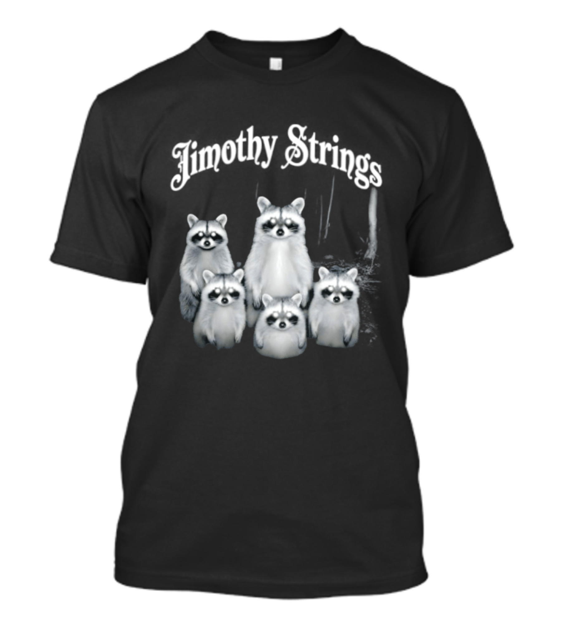 Jimothy Strings Cute Raccoon Family T-Shirt