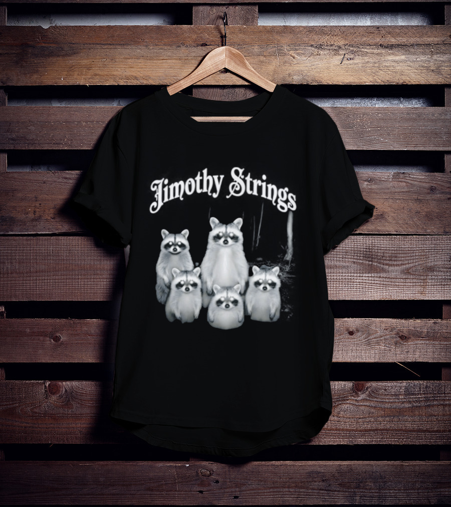 Jimothy Strings Cute Raccoon Family T-Shirt