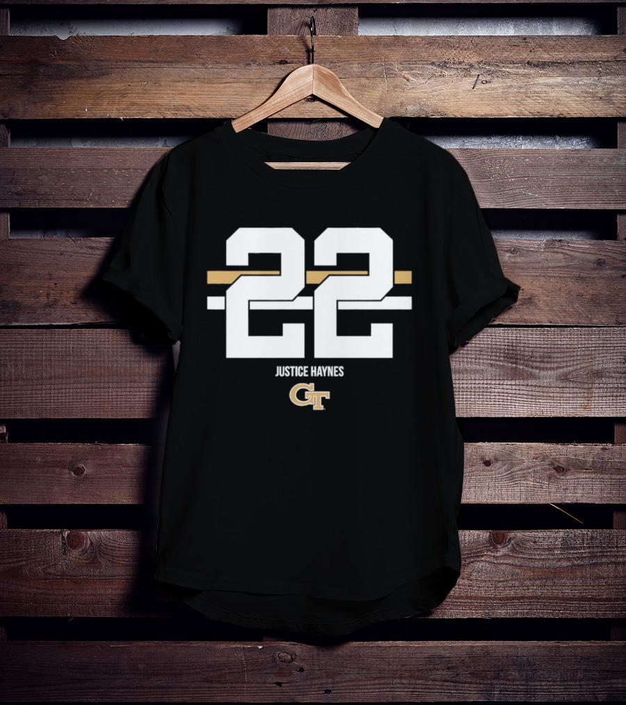 Justice Haynes 22 Georgia Tech GT NCAA Football T-Shirt