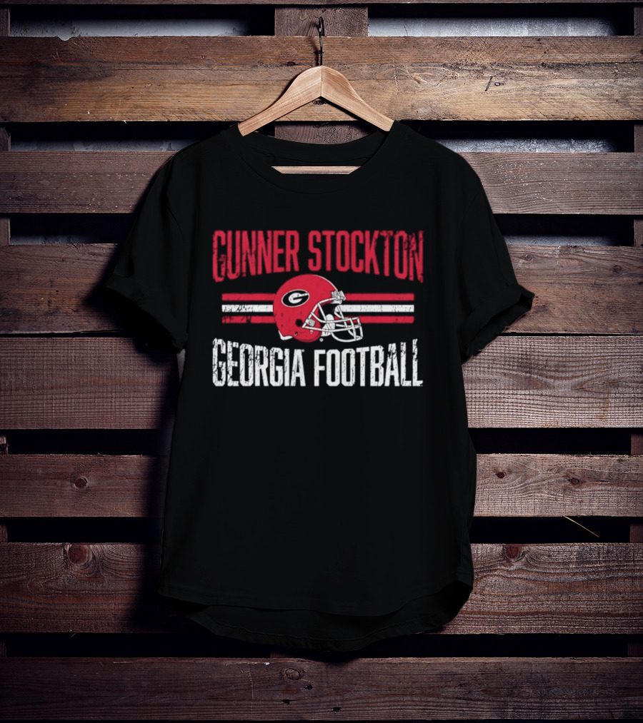 Gunner Stockton Georgia Football Helmet UGA Bulldogs NCAA T-Shirt