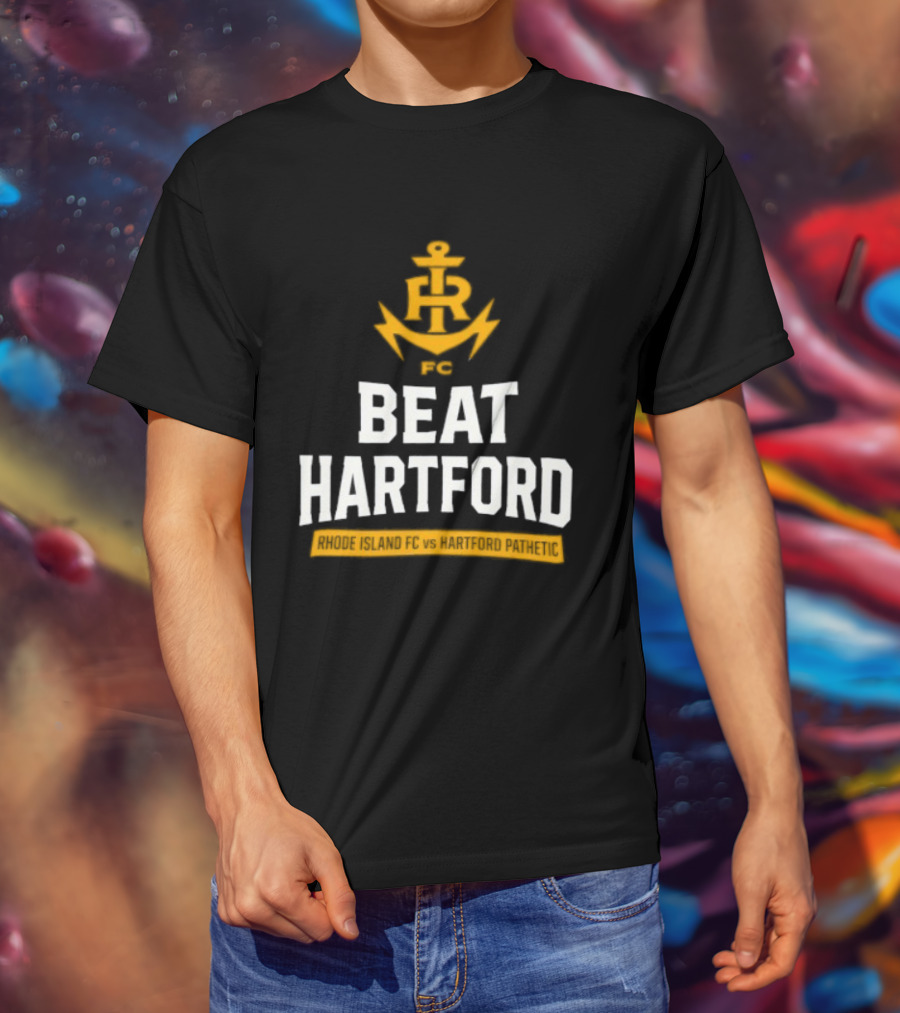 Rhode Island FC Beat Hartford Anchor Icon Above T-Shirt