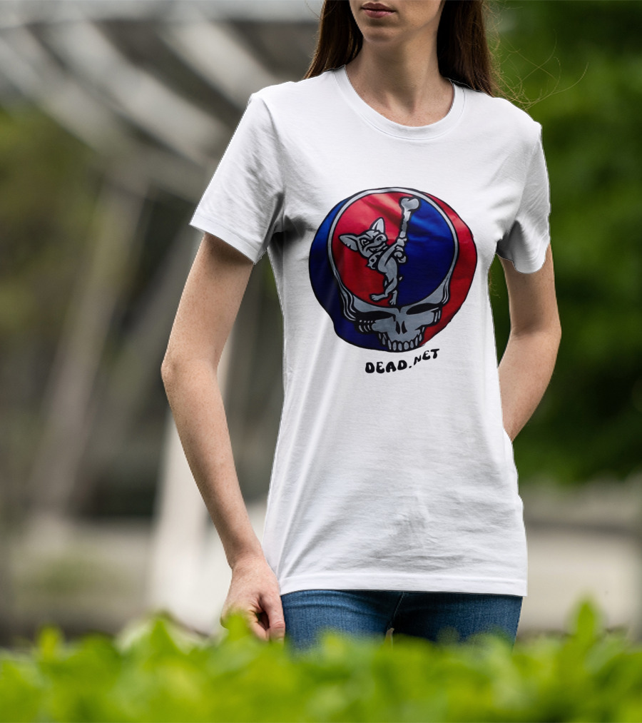 El Paso Dead.Net Skull With French Bulldog And Bone T-Shirt