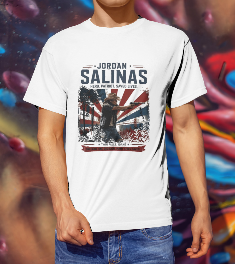 Jordan Salinas Hero Patriot Saved Lives Twin Falls Idaho T-Shirt
