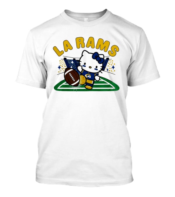 LA Rams Hello Kitty Football Kicking Stadium Scene T-Shirt