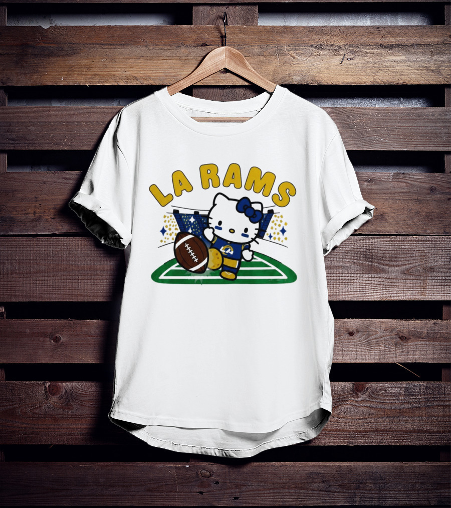 LA Rams Hello Kitty Football Kicking Stadium Scene T-Shirt