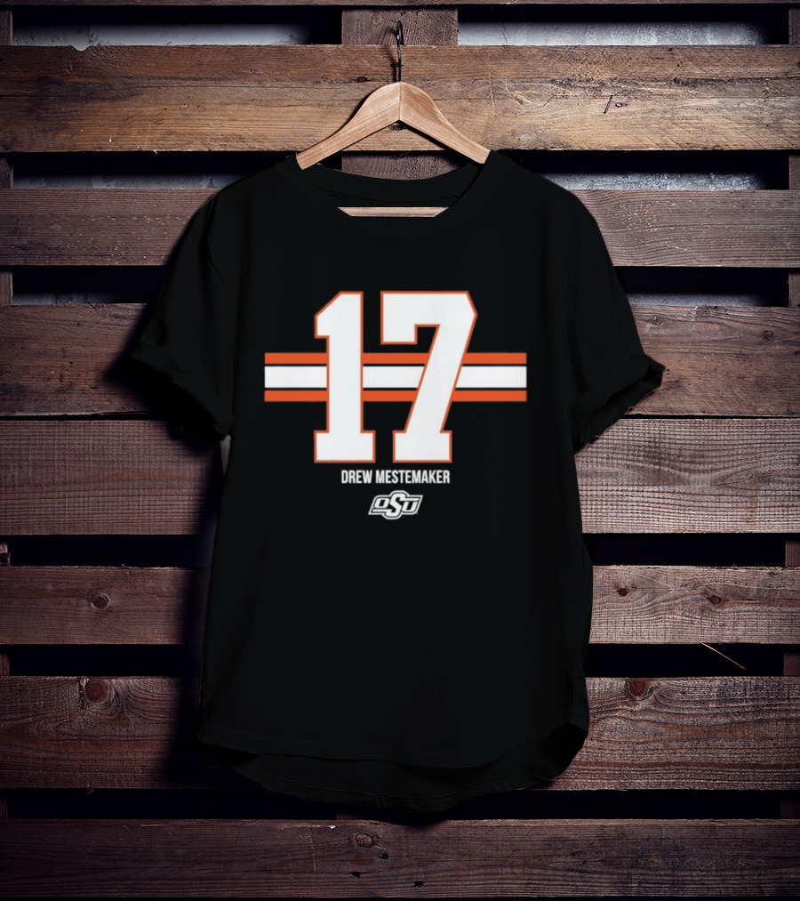 Drew Mestemaker 17 Oklahoma State OSU Football NCAA T-Shirt