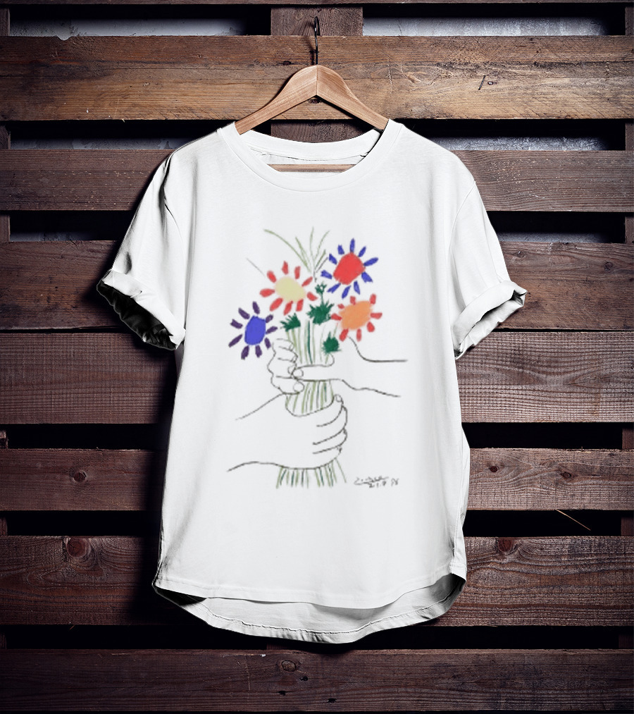PEACE FOR ALL Uniqlo Tom Mayo Woodman Pablo Picasso Flower T-Shirt