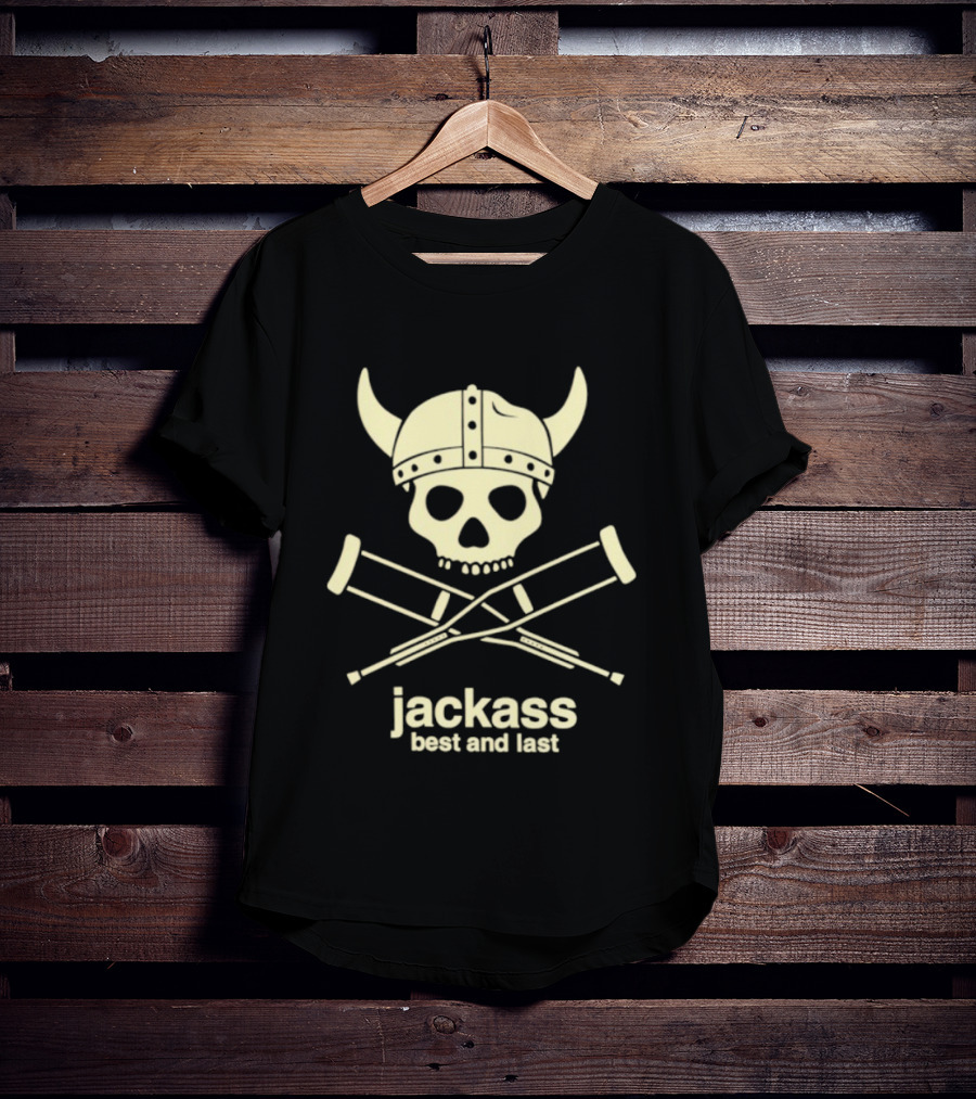 Jackass Best And Last Viking Skull With Crutches T-Shirt
