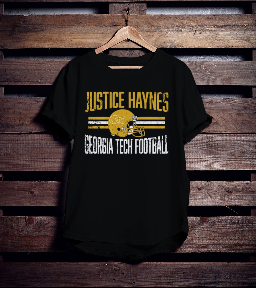 Justice Haynes Georgia Tech Football Helmet GT T-Shirt