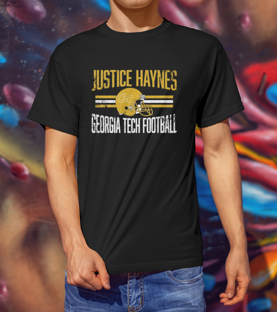 Justice Haynes Georgia Tech Football Helmet GT T-Shirt