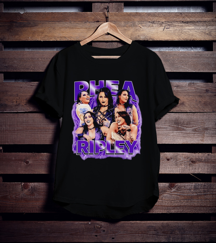 Rhea Ripley Iconic WrestleMania Moments Collage T-Shirt