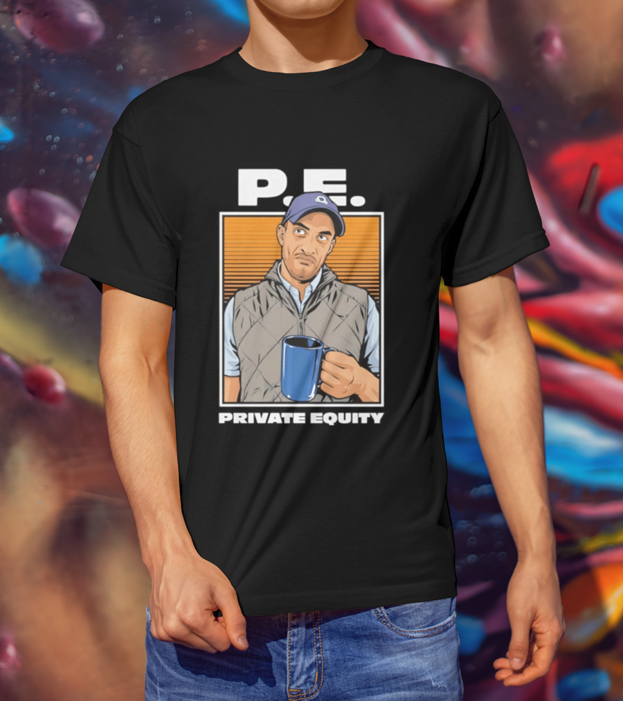 P.E. Guy Holding Coffee In Vest And Cap T-Shirt