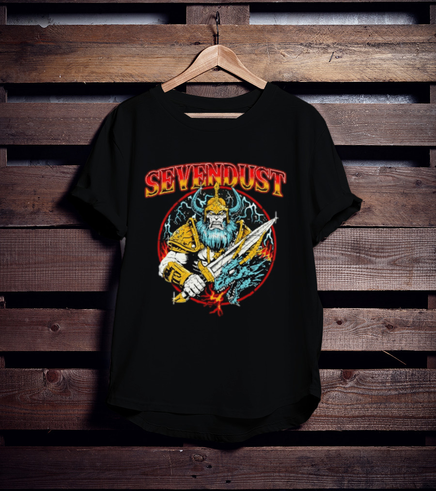 Sevendust Viking Warrior Dragon Battle Axe Power T-Shirt