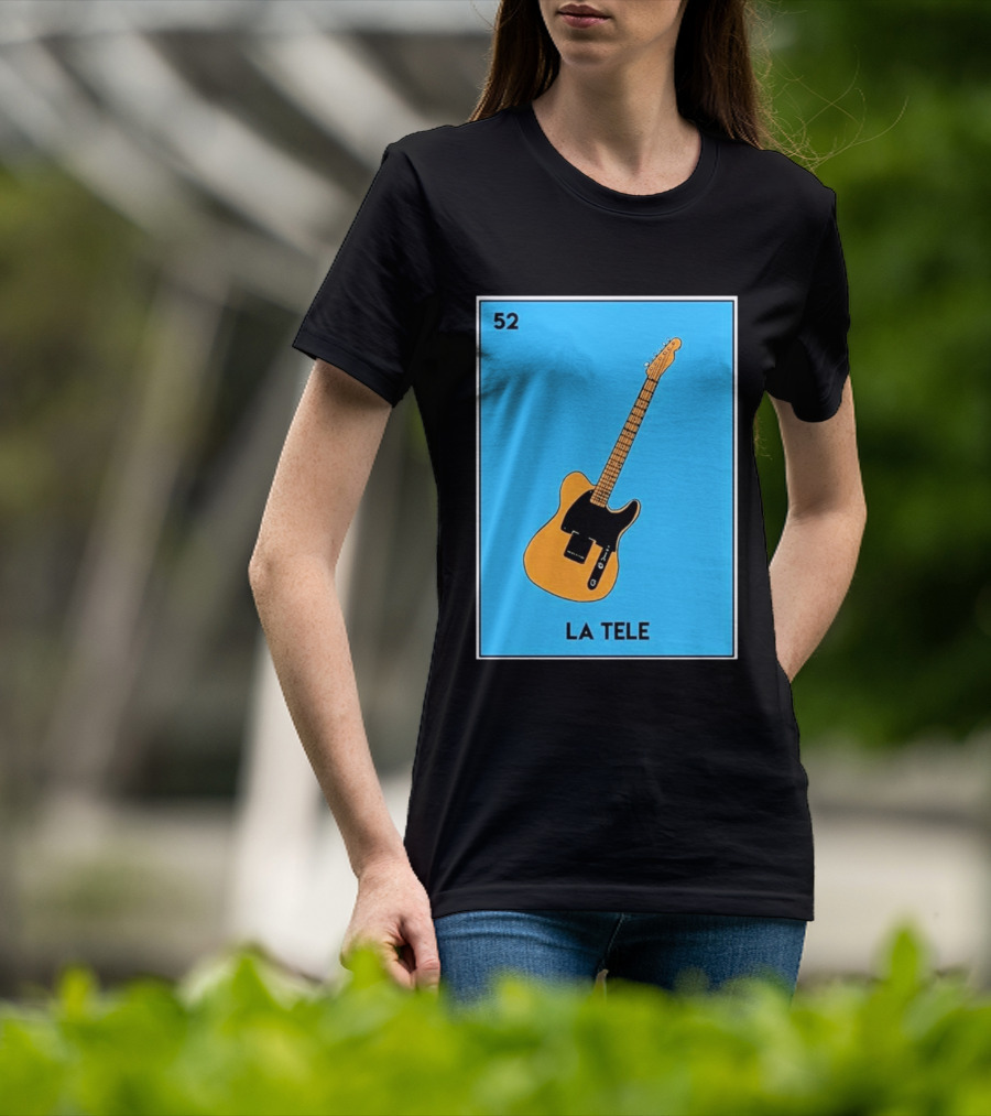 Jeff Garlin La Tele 52 Guitar Image With Number On Blue T-Shirt