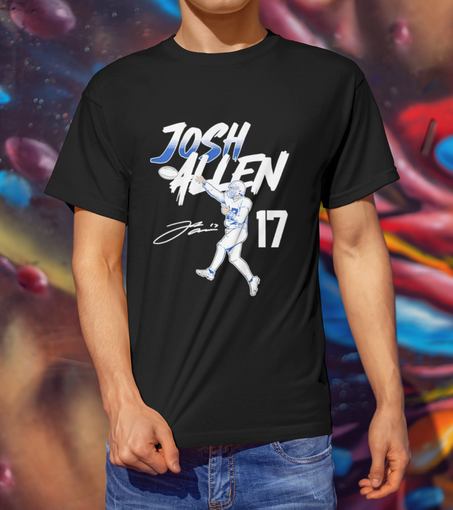 Josh Allen 17 Buffalo Bills Football Star 2026 Pose T-Shirt