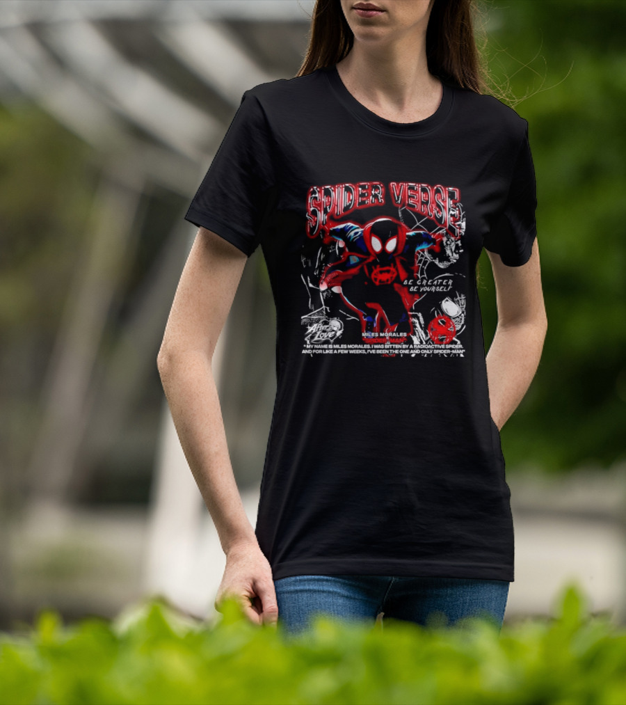 Spider Verse Miles Morales Be Greater Be Yourself Spider Man Marvel T-Shirt