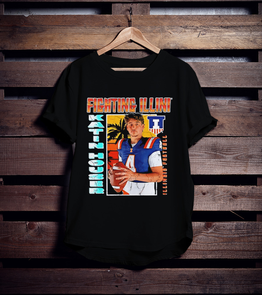 Fighting Illini Katin Houser Illinois Football 2026 NCAA Big Ten T-Shirt