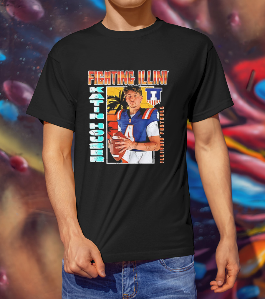 Fighting Illini Katin Houser Illinois Football 2026 NCAA Big Ten T-Shirt