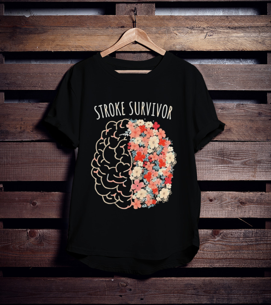Stroke Survivor Brain With Floral T-Shirt