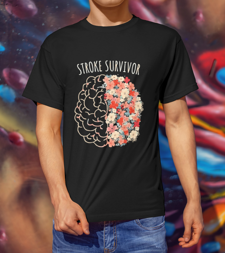 Stroke Survivor Brain With Floral T-Shirt