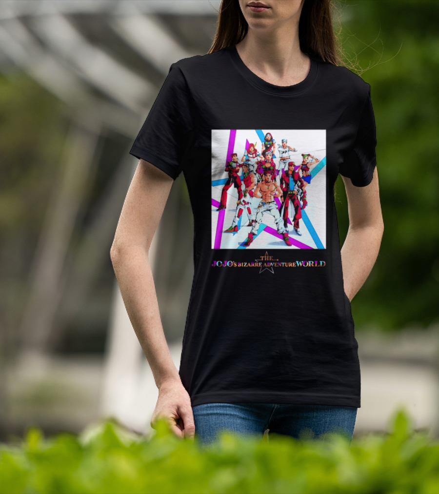 The JoJo's Bizarre Adventure World Anime Characters Ensemble T-Shirt