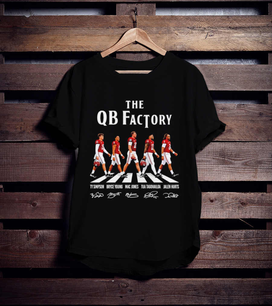 The QB Factory Ty Simpson Bryce Young Mac Jones Tua Tagovailoa Jalen Hurts Alabama Crimson Tide T-Shirt