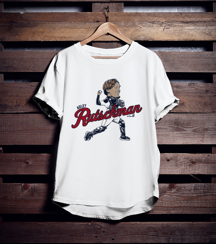 Adley Rutschman Boston Caricature Catcher Action Pose Red Sox T-Shirt