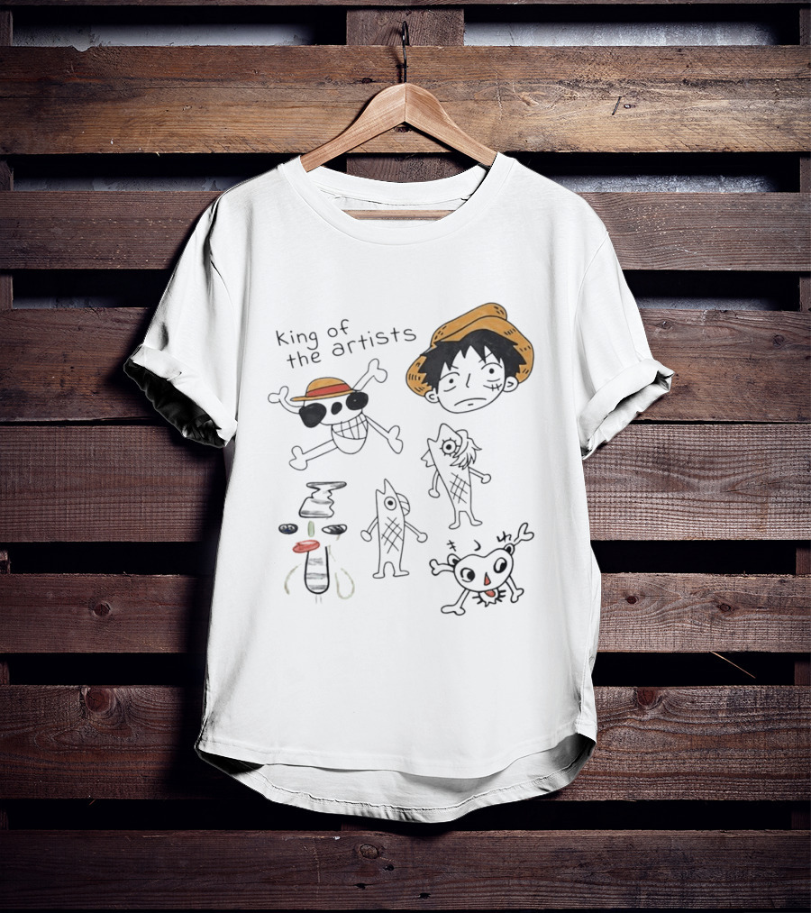 King Of The Artists One Piece Straw Hat Skull Luffy Sketches T-Shirt