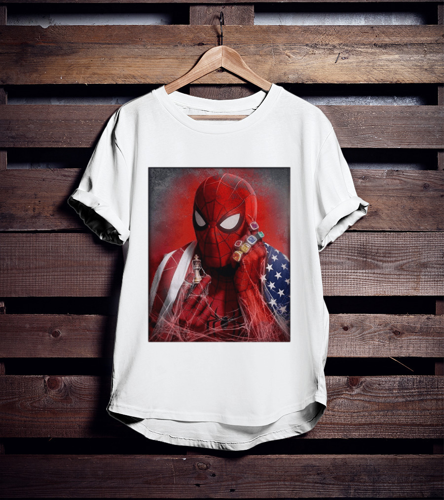 Spider Man Infinity Gauntlet Chess Piece American Flag Avengers Endgame Russo Brothers T-Shirt