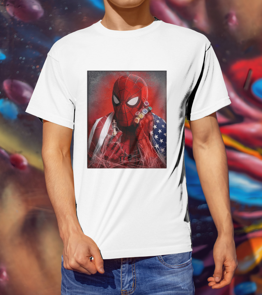 Spider Man Infinity Gauntlet Chess Piece American Flag Avengers Endgame Russo Brothers T-Shirt