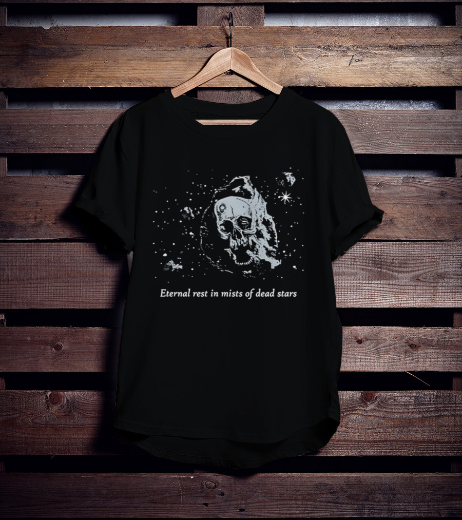 Eternal Rest In Mists Of Dead Stars Skull Space T-Shirt