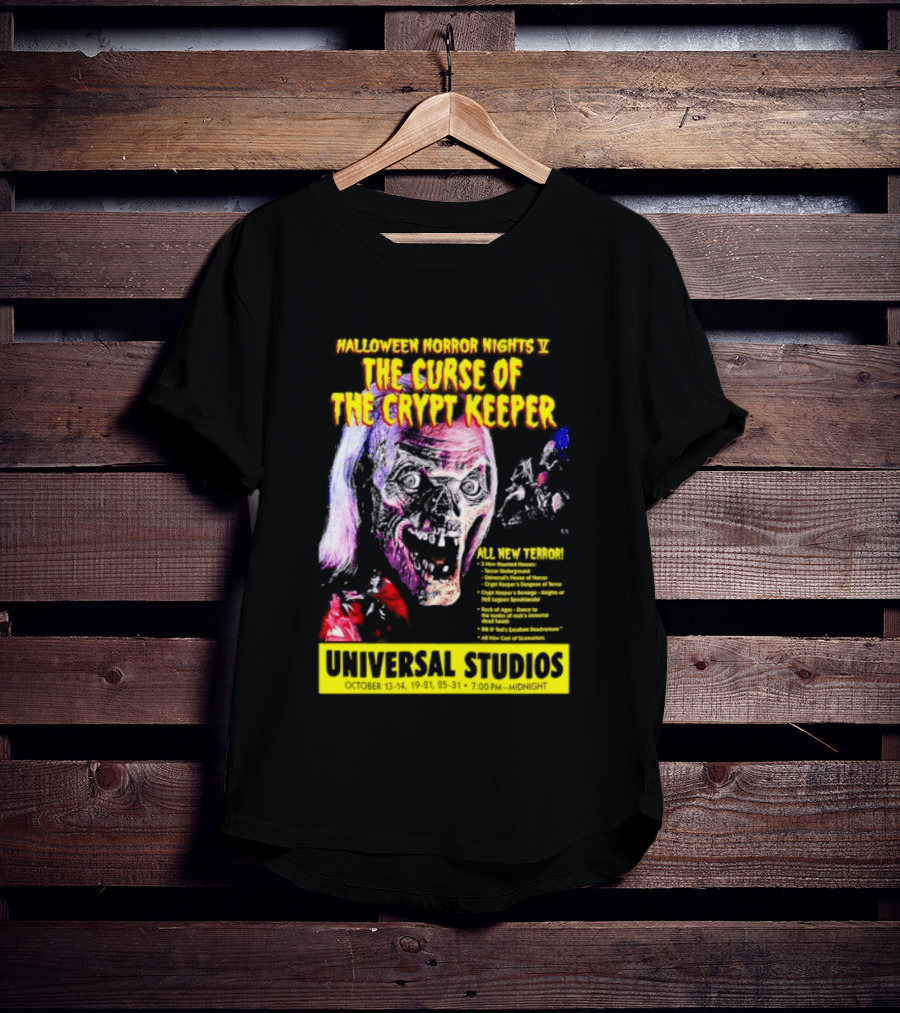 Halloween Horror Nights V The Curse Of The Crypt Keeper Universal Studios 40 Nights Of Terror Universal Studios Midnight T-Shirt