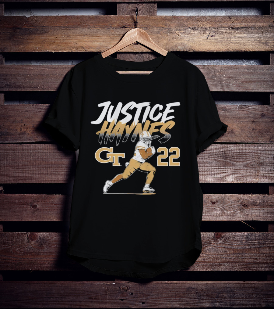 Justice Haynes 22 Georgia Tech Yellow Jackets Football All Star T-Shirt