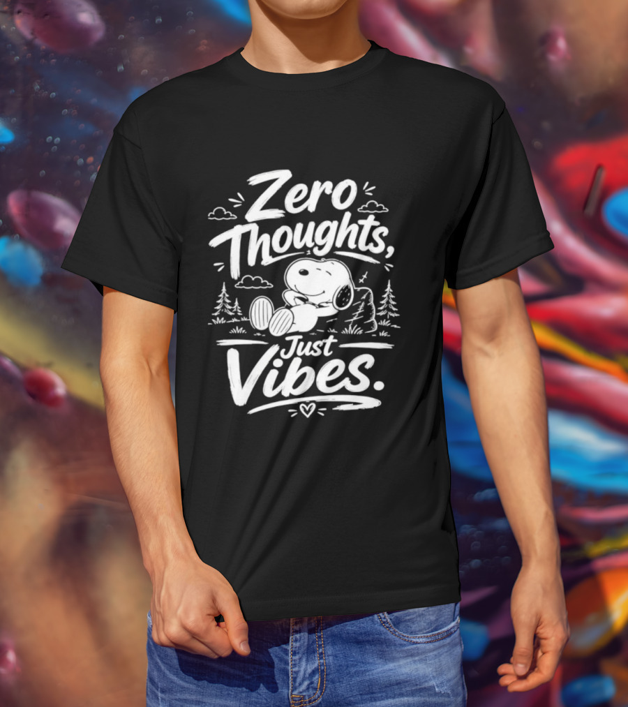 Zero Thoughts Just Vibes Snoopy Peanuts Relaxing T-Shirt