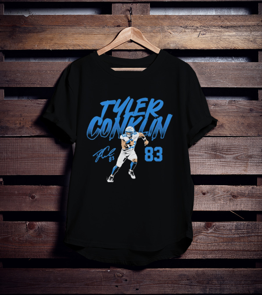 TYLER CONKLIN 83 Detroit Lions Dynamic Pose T-Shirt