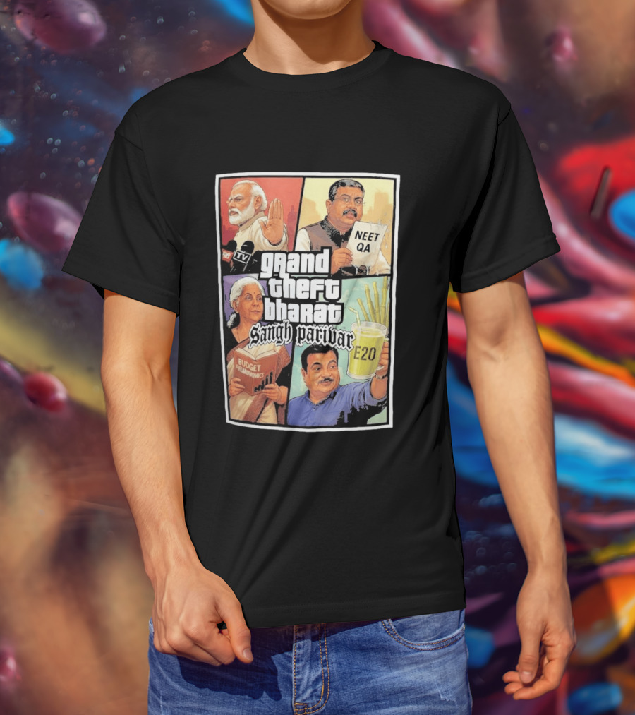 Grand Theft Bharat Sangh Parivar NEET QA Budget Perkonomics E20 T-Shirt