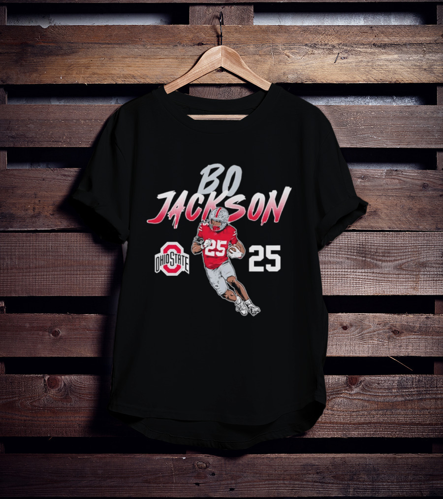 Bo Jackson 25 Ohio State Buckeyes Iconic Pose T-Shirt