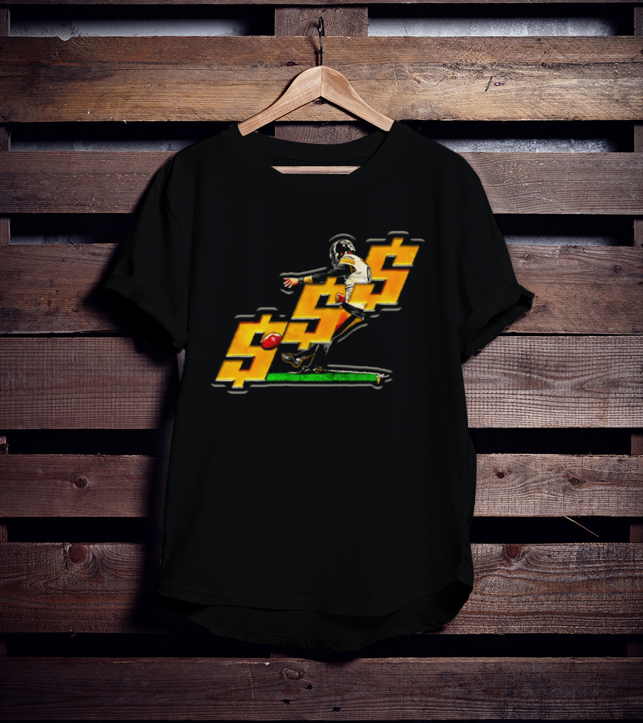 Pittsburgh Steelers Chris Boswell Kicking Football Dollar Sign T-Shirt