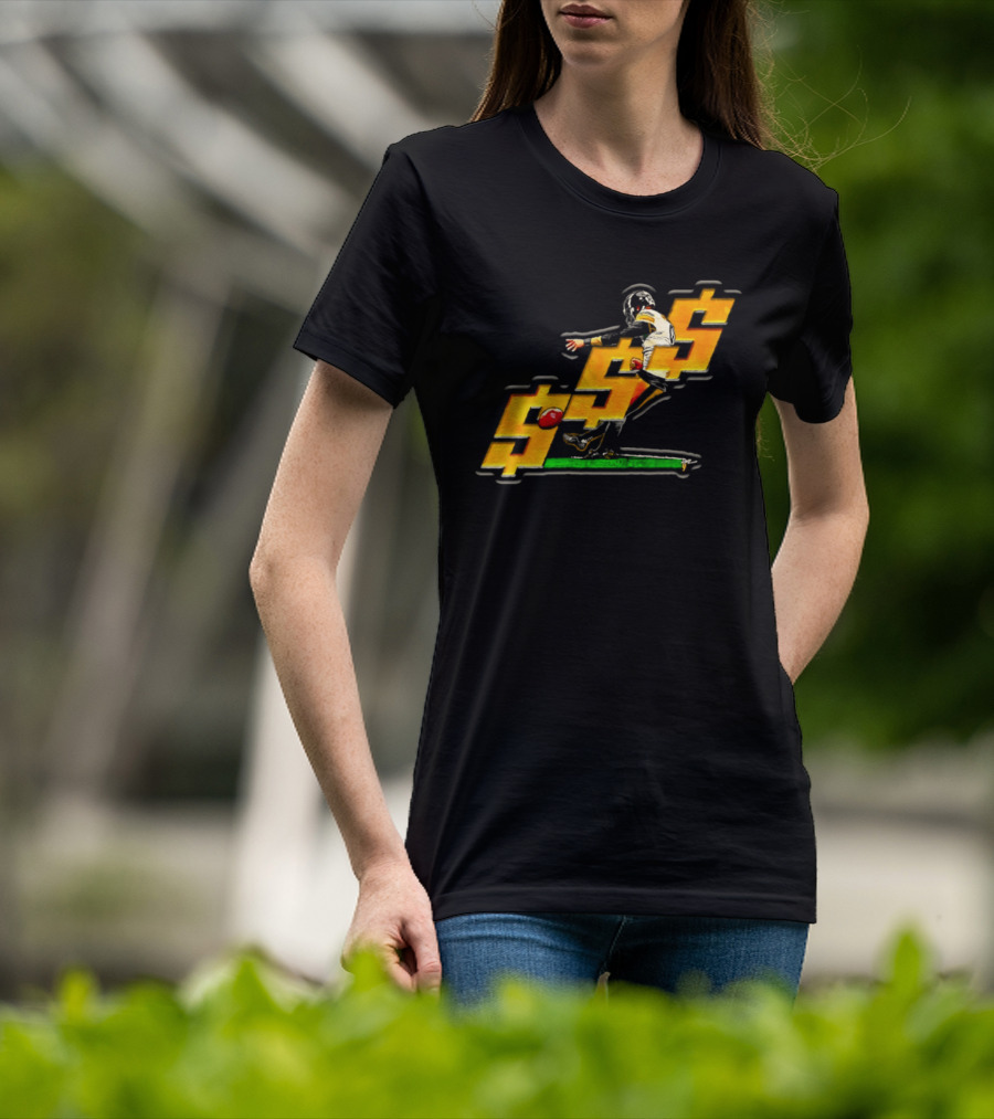 Pittsburgh Steelers Chris Boswell Kicking Football Dollar Sign T-Shirt