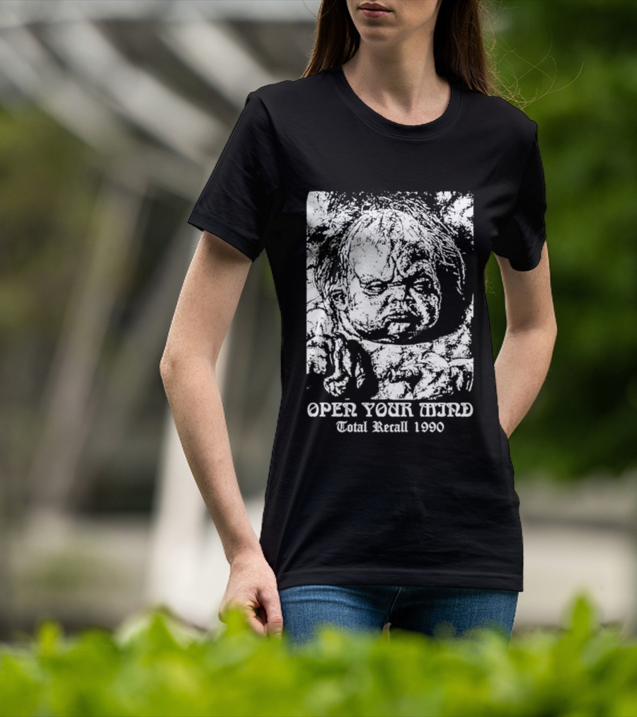 Open Your Mind Total Recall 1990 Arnold Schwarzenegger T-Shirt
