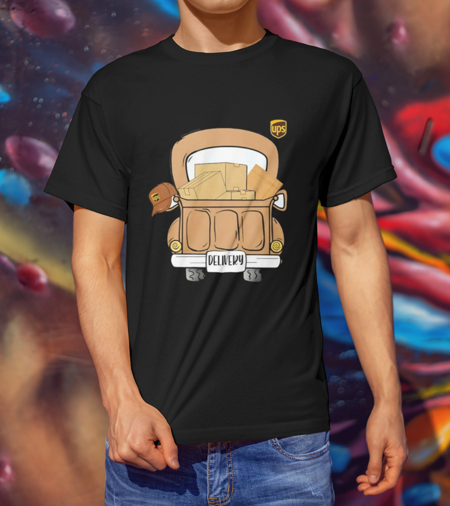UPS Delivery Truck With Packages And Hat T-Shirt