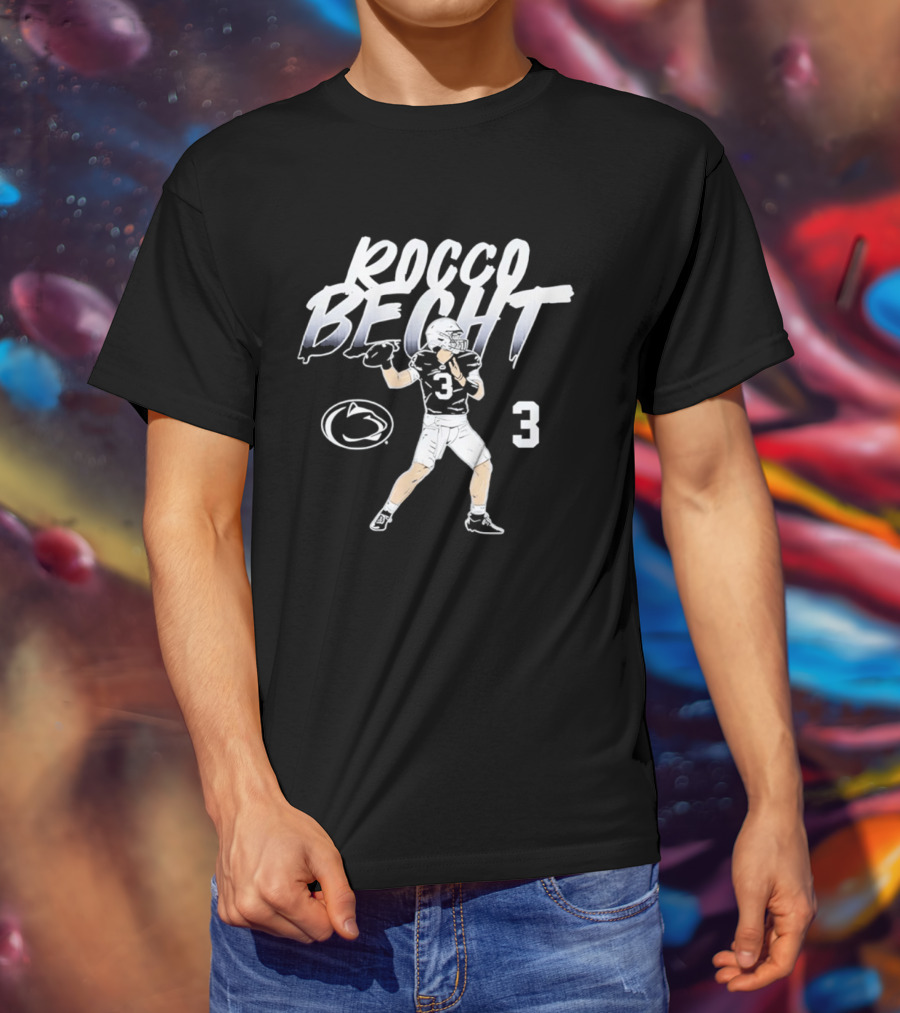 Rocco Becht Number 3 Penn State Football Pose Star T-Shirt