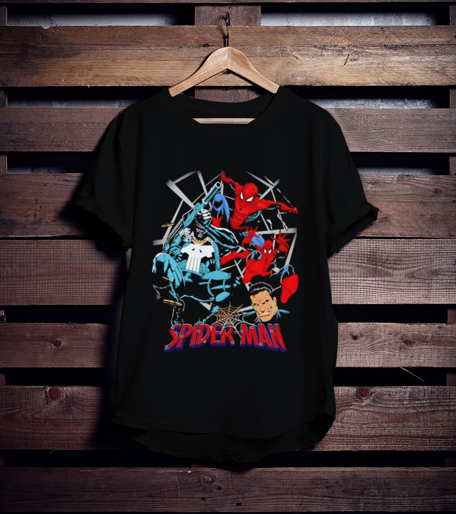 Spider Man Punisher Marvel Comics Crossover Action T-Shirt
