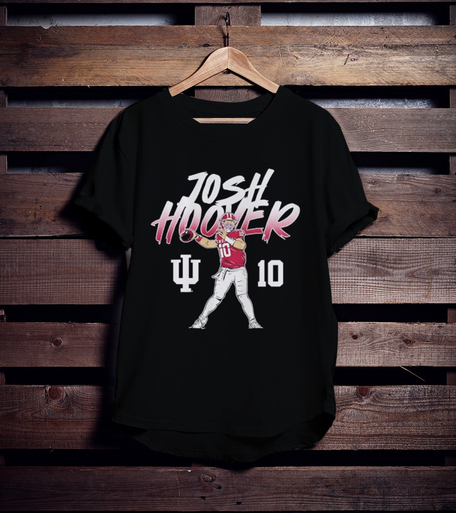 Josh Hoover 10 Indiana Football IU Hoosiers Quarterback Pose T-Shirt