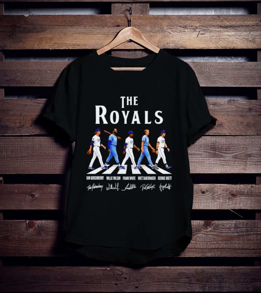 The Royals Dan Quisenberry Willie Wilson Frank White Bret Saberhagen George Brett Kansas City Signatures T-Shirt
