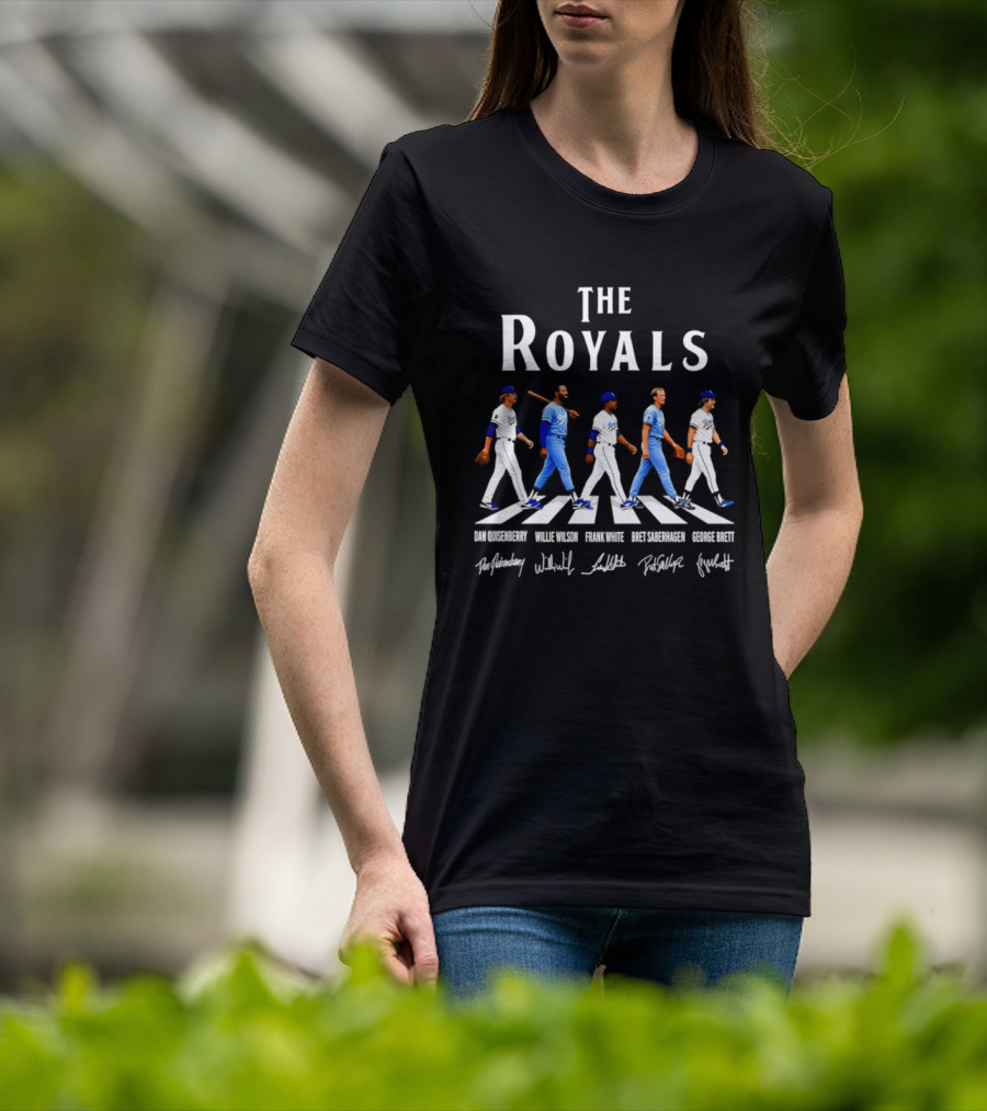 The Royals Dan Quisenberry Willie Wilson Frank White Bret Saberhagen George Brett Kansas City Signatures T-Shirt