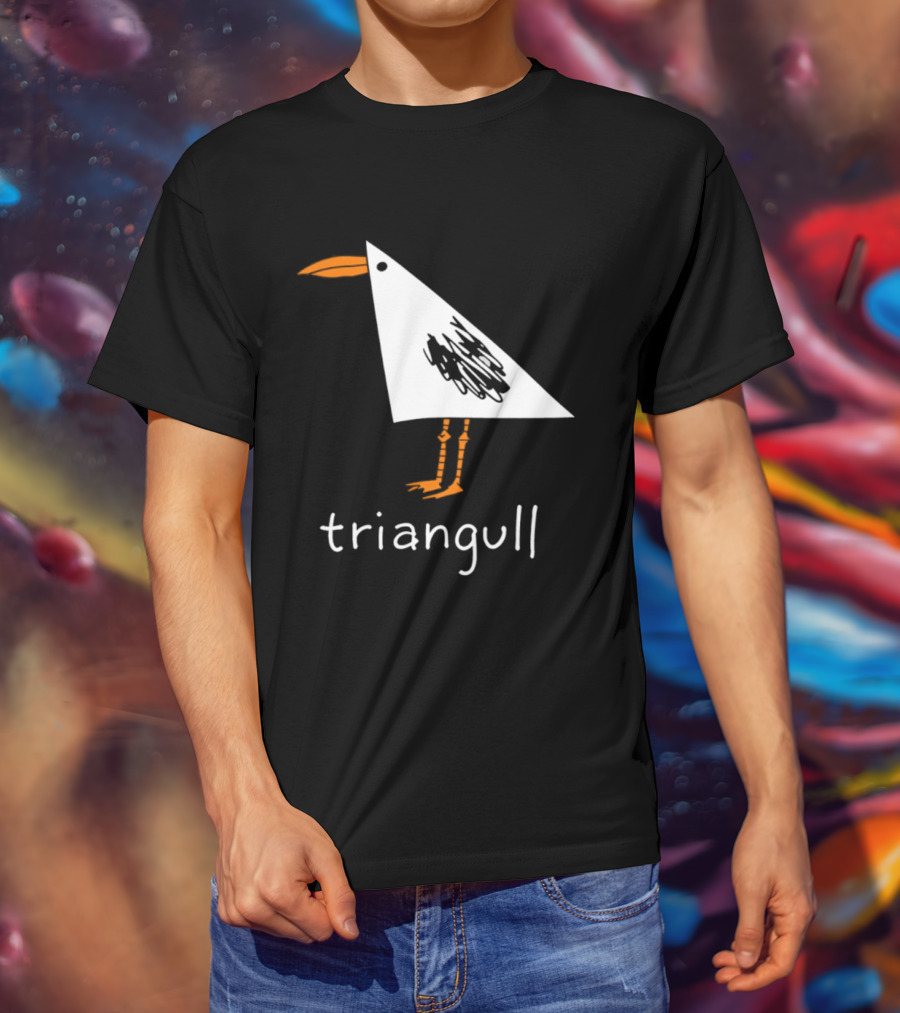 Triangull Seagull Triangle Bird Pun Triangular Art Bird T-Shirt