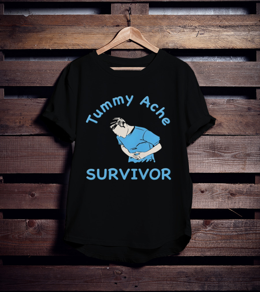 Tummy Ache Survivor Blue Figure T-Shirt